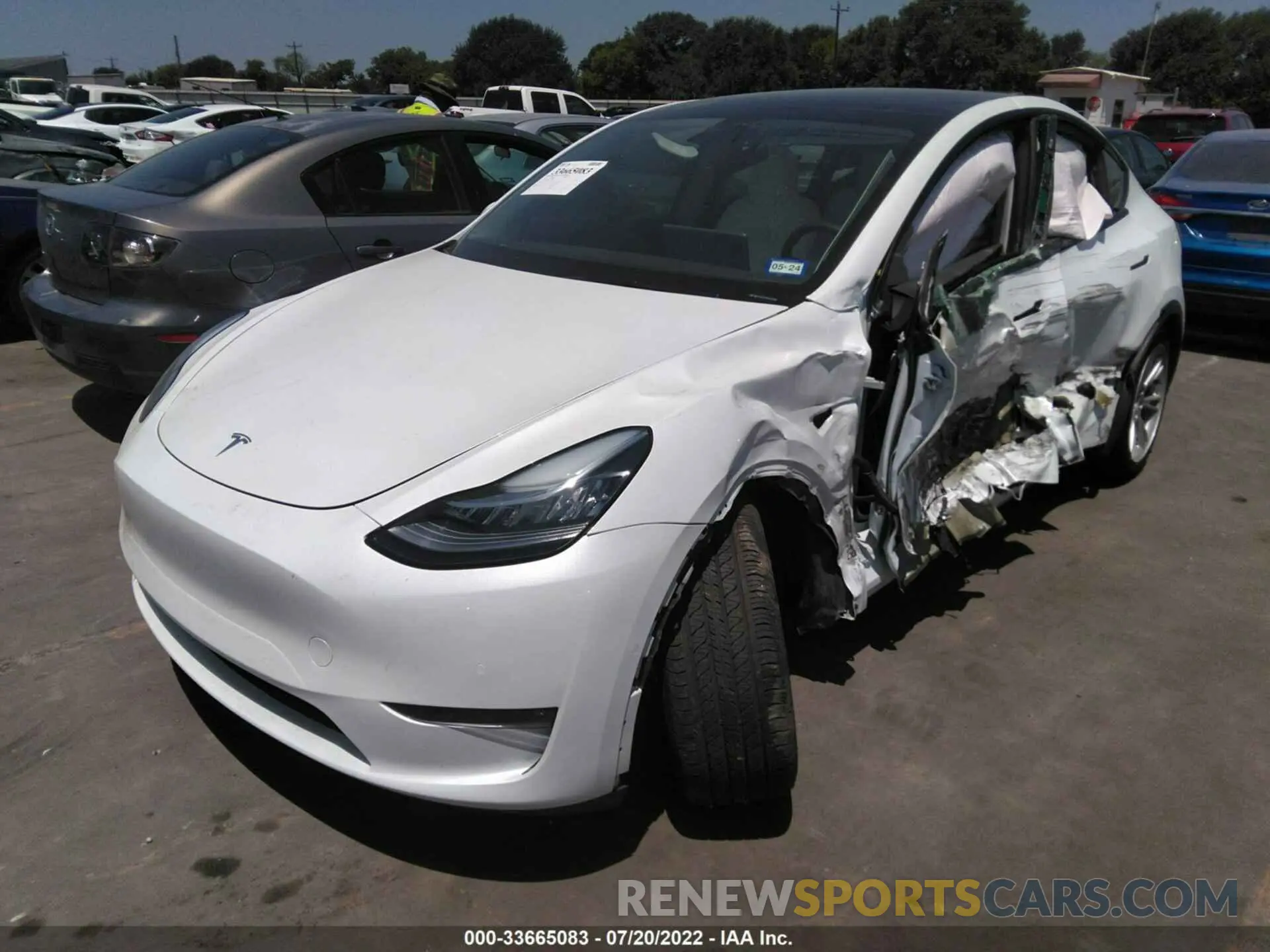 2 fotografías del automóvil dañado 7SAYGDEE1NF425989 TESLA MODEL Y 2022