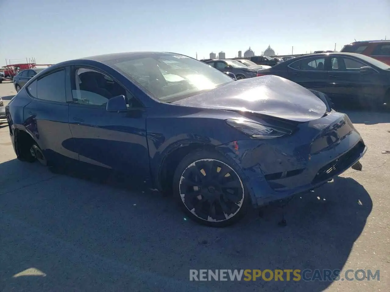 4 fotografías del automóvil dañado 7SAYGDEE1NF481639 TESLA MODEL Y 2022