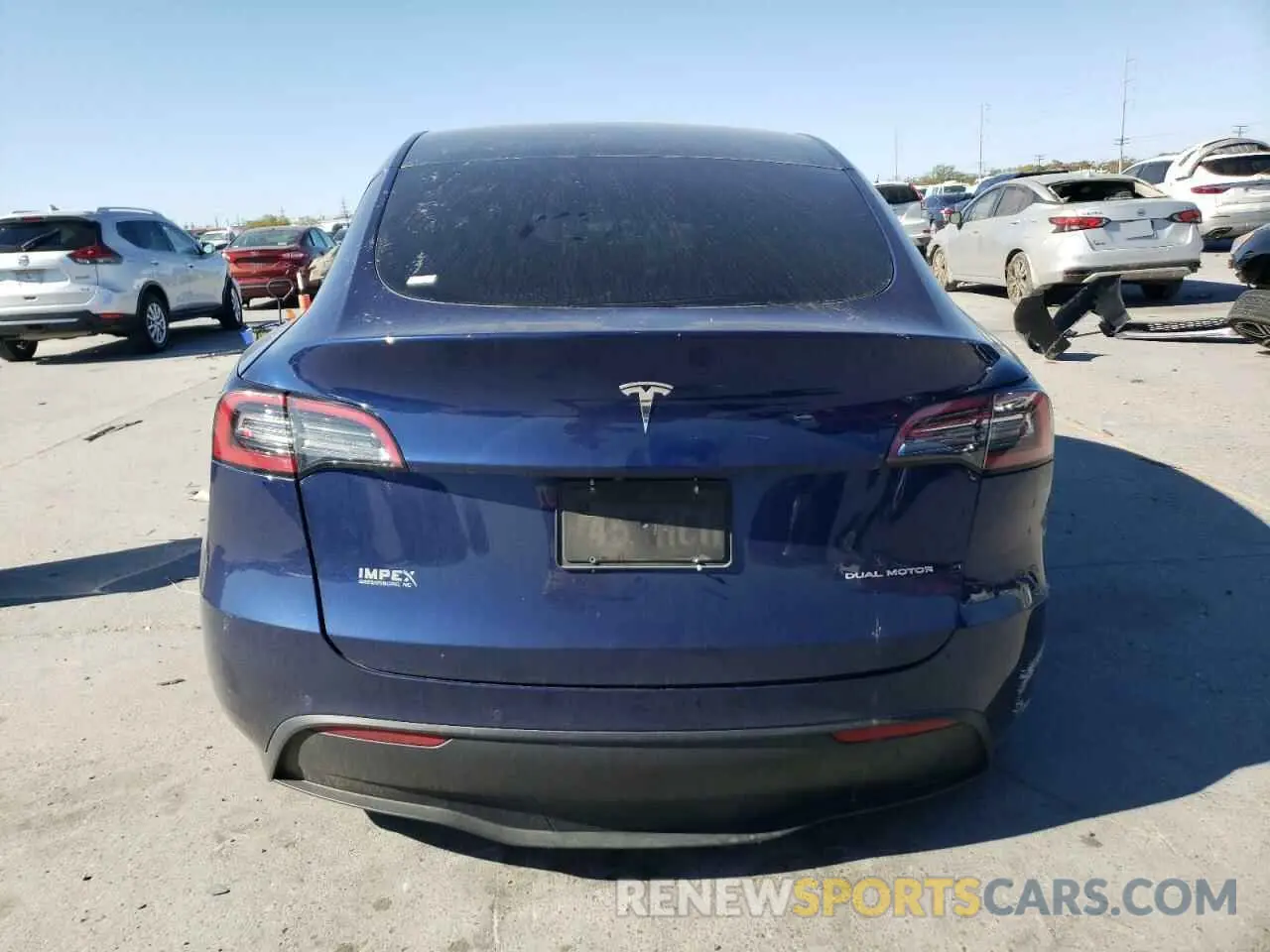 6 fotografías del automóvil dañado 7SAYGDEE1NF481639 TESLA MODEL Y 2022