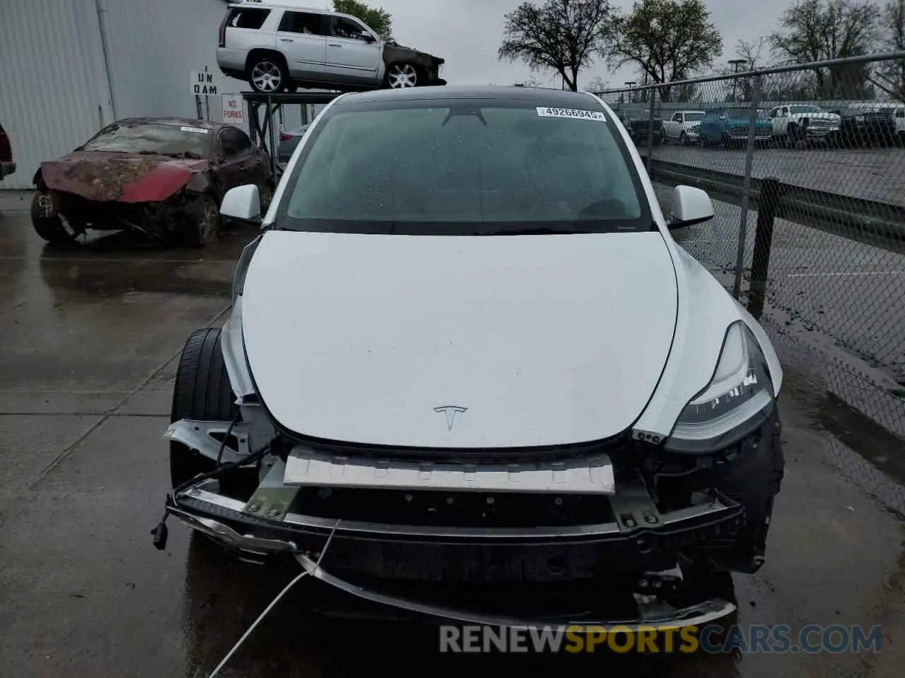5 fotografías del automóvil dañado 7SAYGDEE1NF491488 TESLA MODEL Y 2022