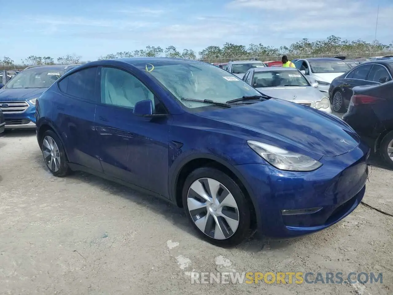 4 fotografías del automóvil dañado 7SAYGDEE1NF532914 TESLA MODEL Y 2022