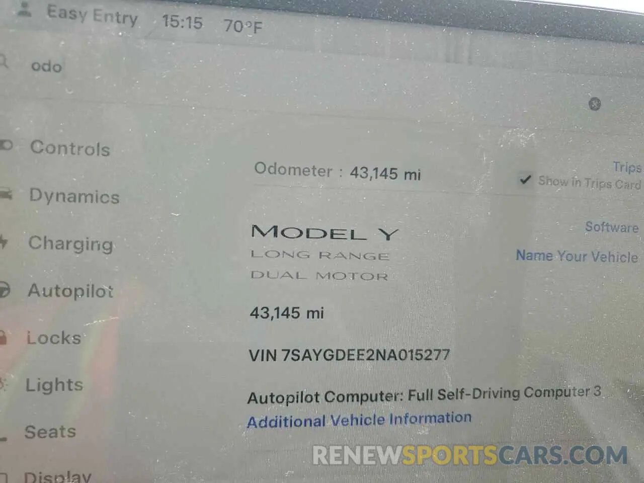 9 fotografías del automóvil dañado 7SAYGDEE2NA015277 TESLA MODEL Y 2022
