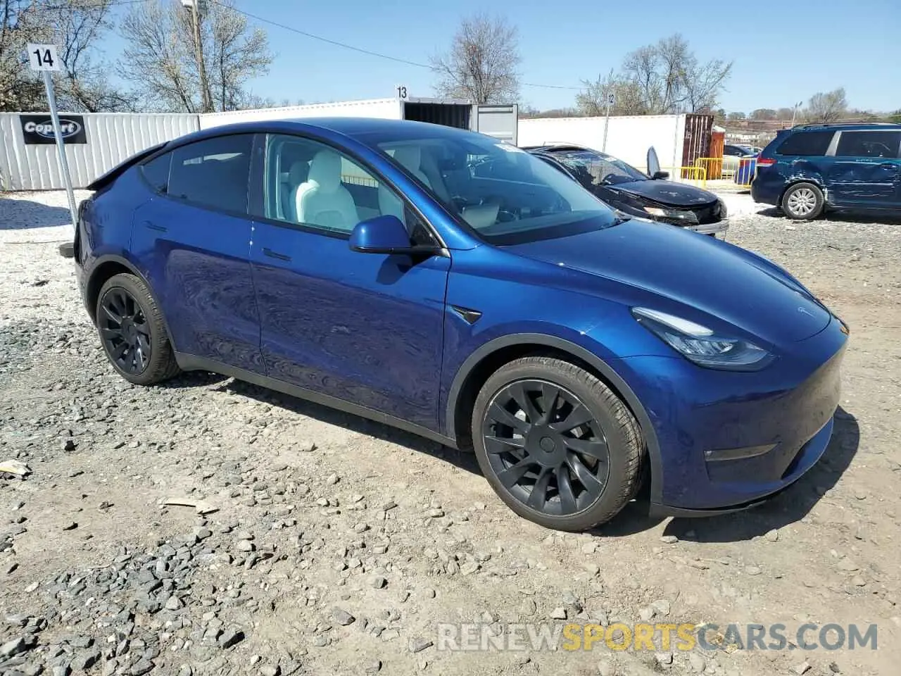 4 fotografías del automóvil dañado 7SAYGDEE2NF358366 TESLA MODEL Y 2022