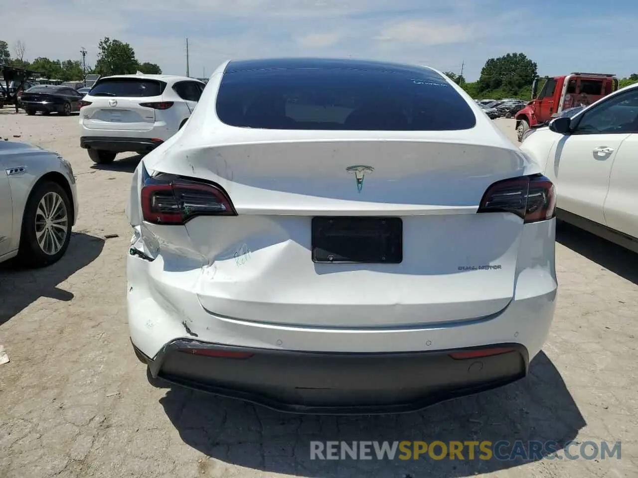 6 fotografías del automóvil dañado 7SAYGDEE2NF390993 TESLA MODEL Y 2022