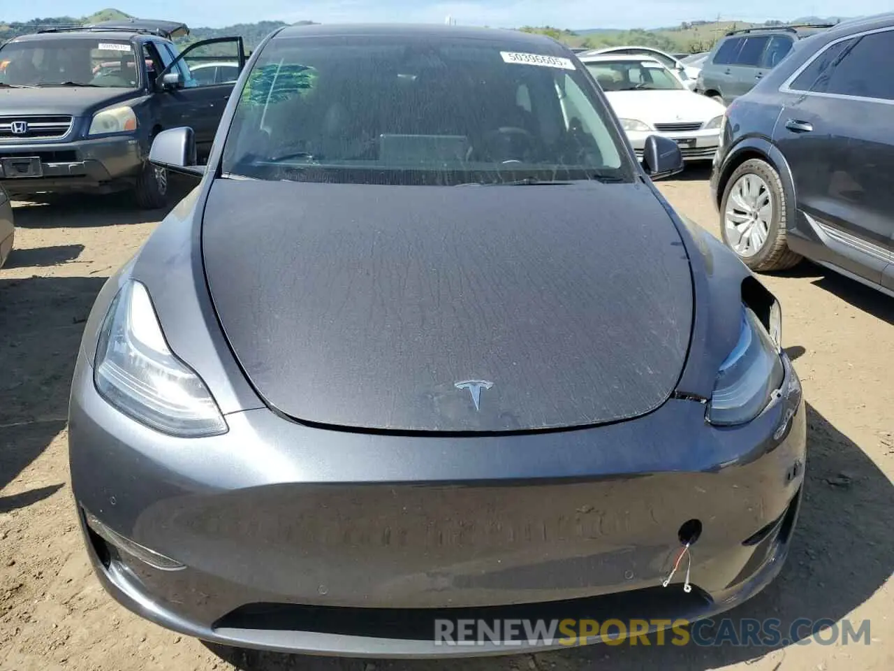5 fotografías del automóvil dañado 7SAYGDEE2NF402320 TESLA MODEL Y 2022