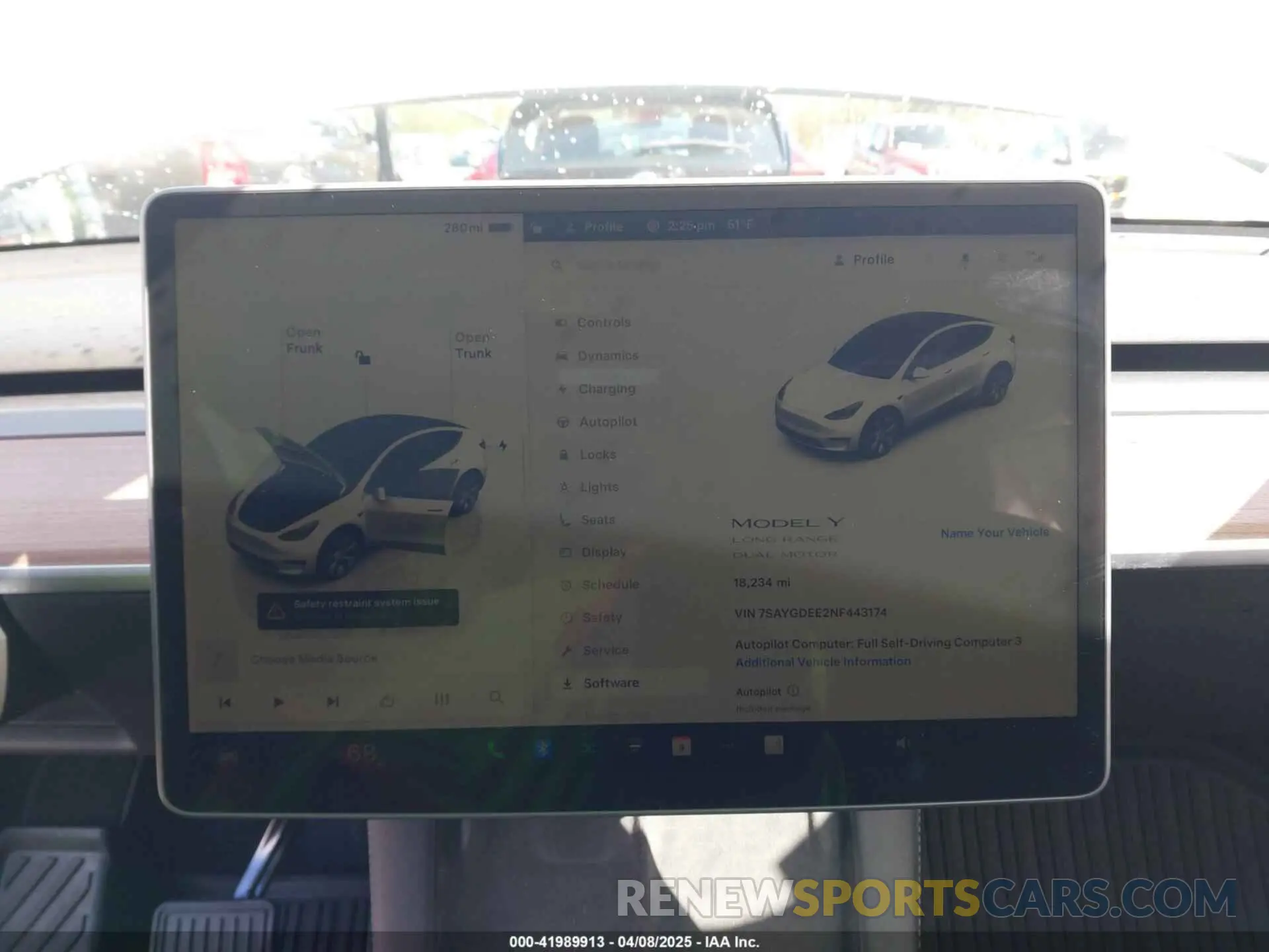 17 fotografías del automóvil dañado 7SAYGDEE2NF443174 TESLA MODEL Y 2022