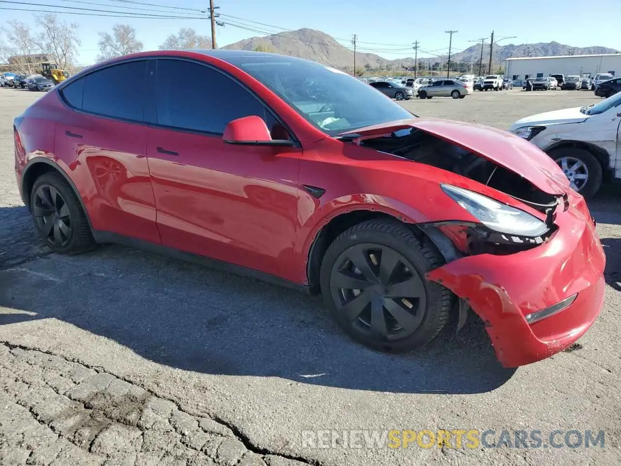 4 fotografías del automóvil dañado 7SAYGDEE2NF453364 TESLA MODEL Y 2022