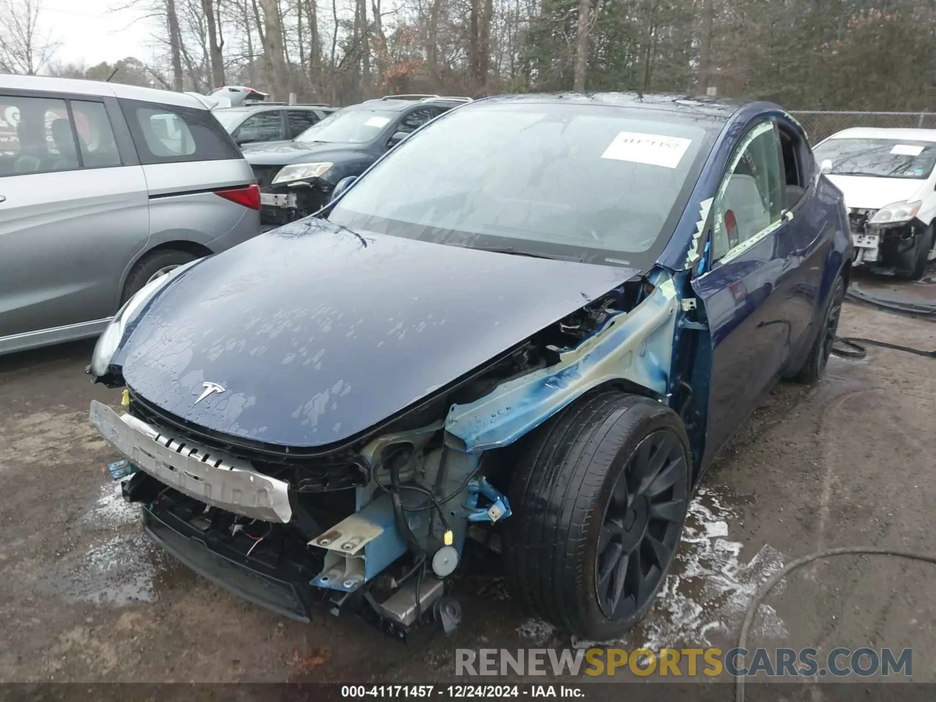 6 fotografías del automóvil dañado 7SAYGDEE2NF480354 TESLA MODEL Y 2022