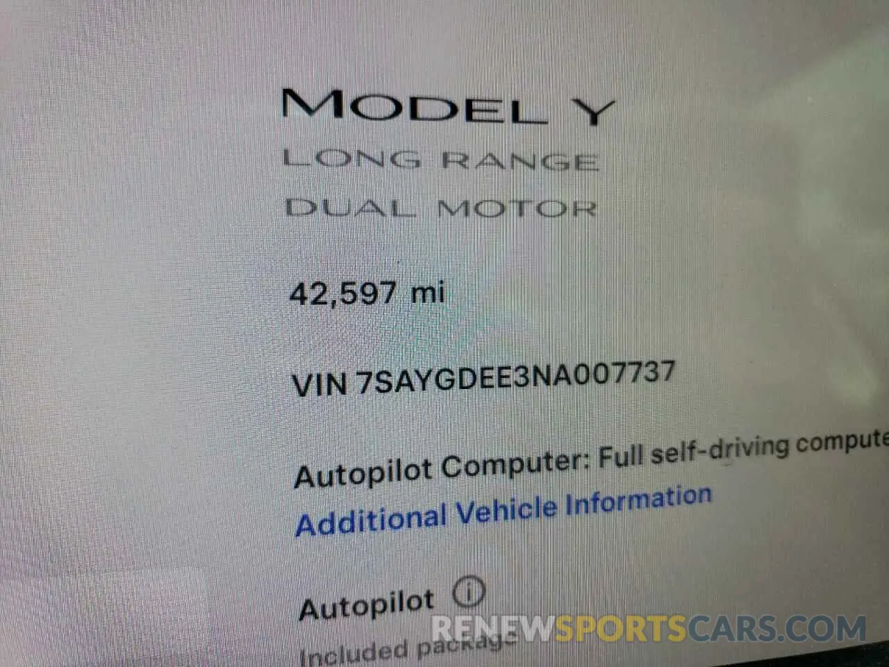 9 fotografías del automóvil dañado 7SAYGDEE3NA007737 TESLA MODEL Y 2022
