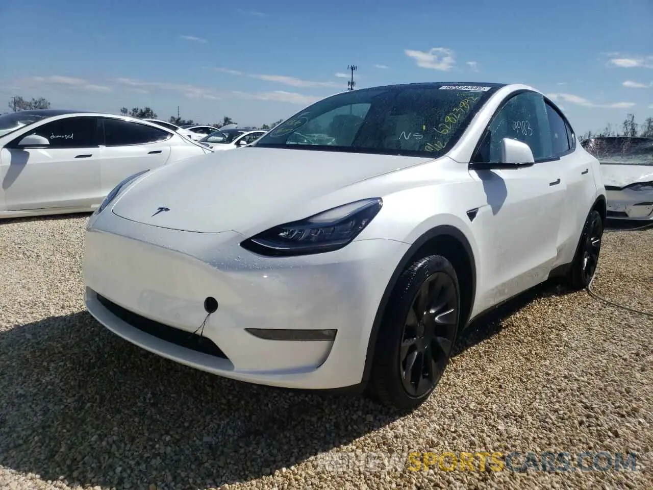 2 fotografías del automóvil dañado 7SAYGDEE3NF312299 TESLA MODEL Y 2022
