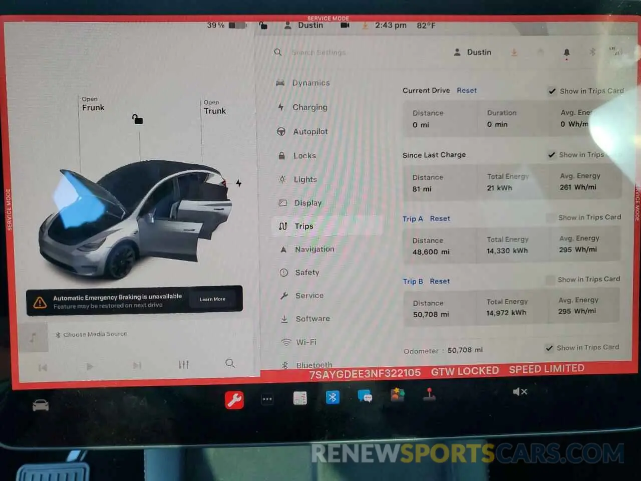 9 fotografías del automóvil dañado 7SAYGDEE3NF322105 TESLA MODEL Y 2022
