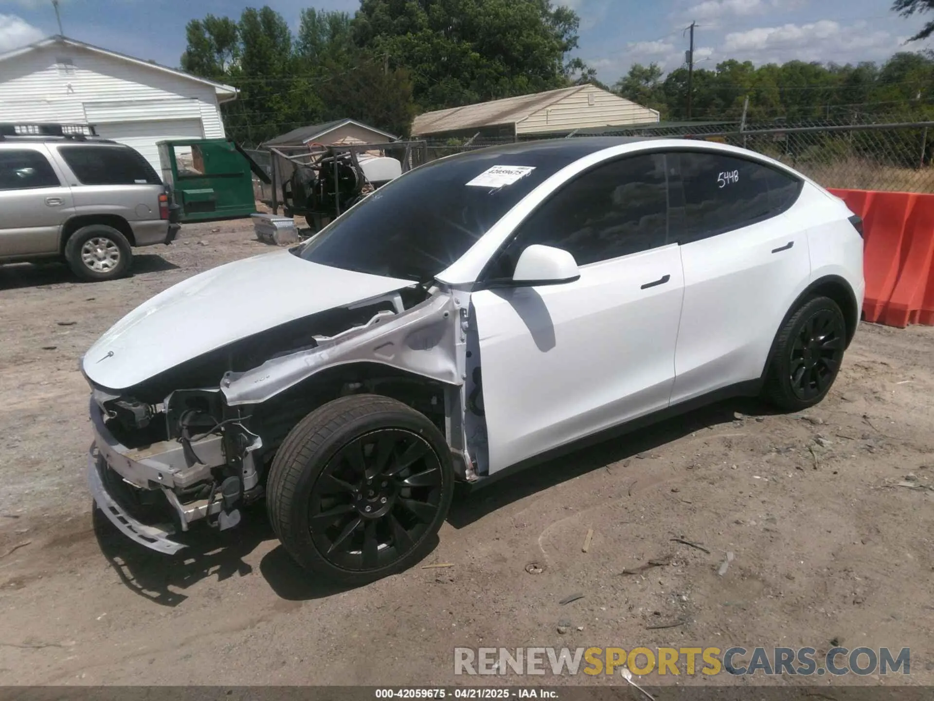 2 fotografías del automóvil dañado 7SAYGDEE3NF385933 TESLA MODEL Y 2022