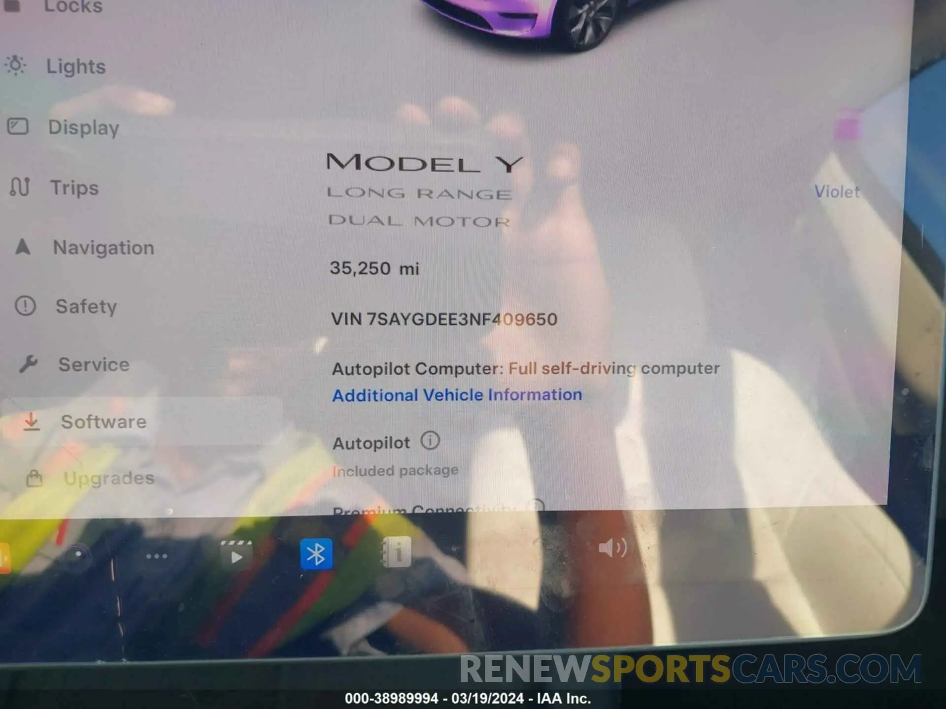 7 fotografías del automóvil dañado 7SAYGDEE3NF409650 TESLA MODEL Y 2022