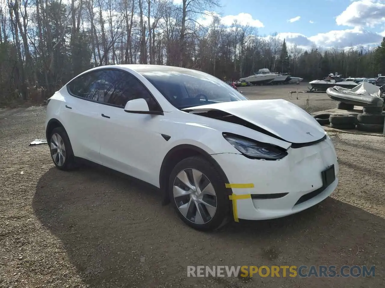 4 fotografías del automóvil dañado 7SAYGDEE3NF418039 TESLA MODEL Y 2022
