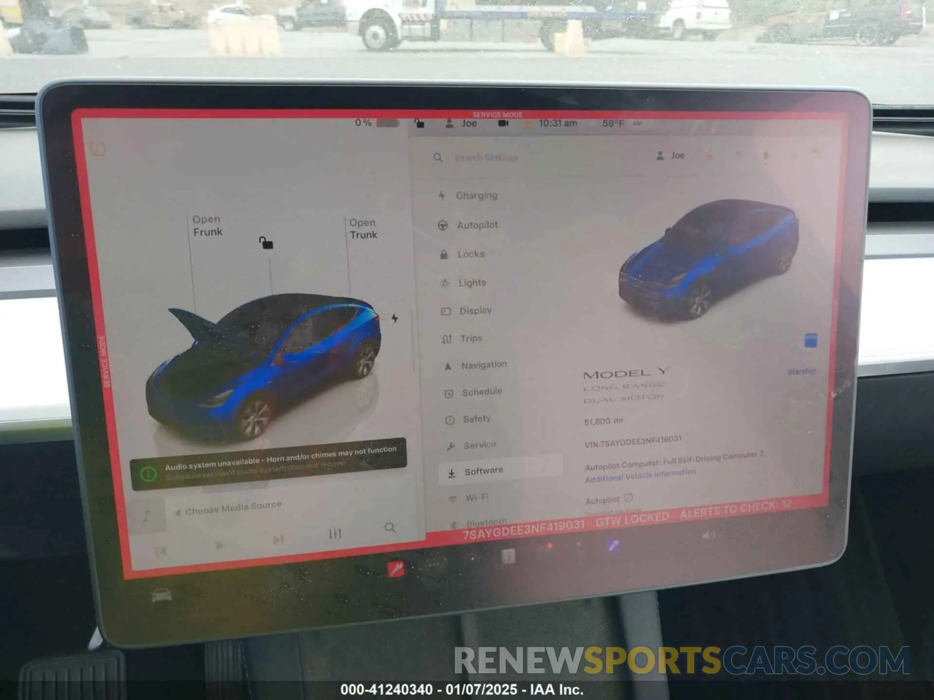 7 fotografías del automóvil dañado 7SAYGDEE3NF419031 TESLA MODEL Y 2022