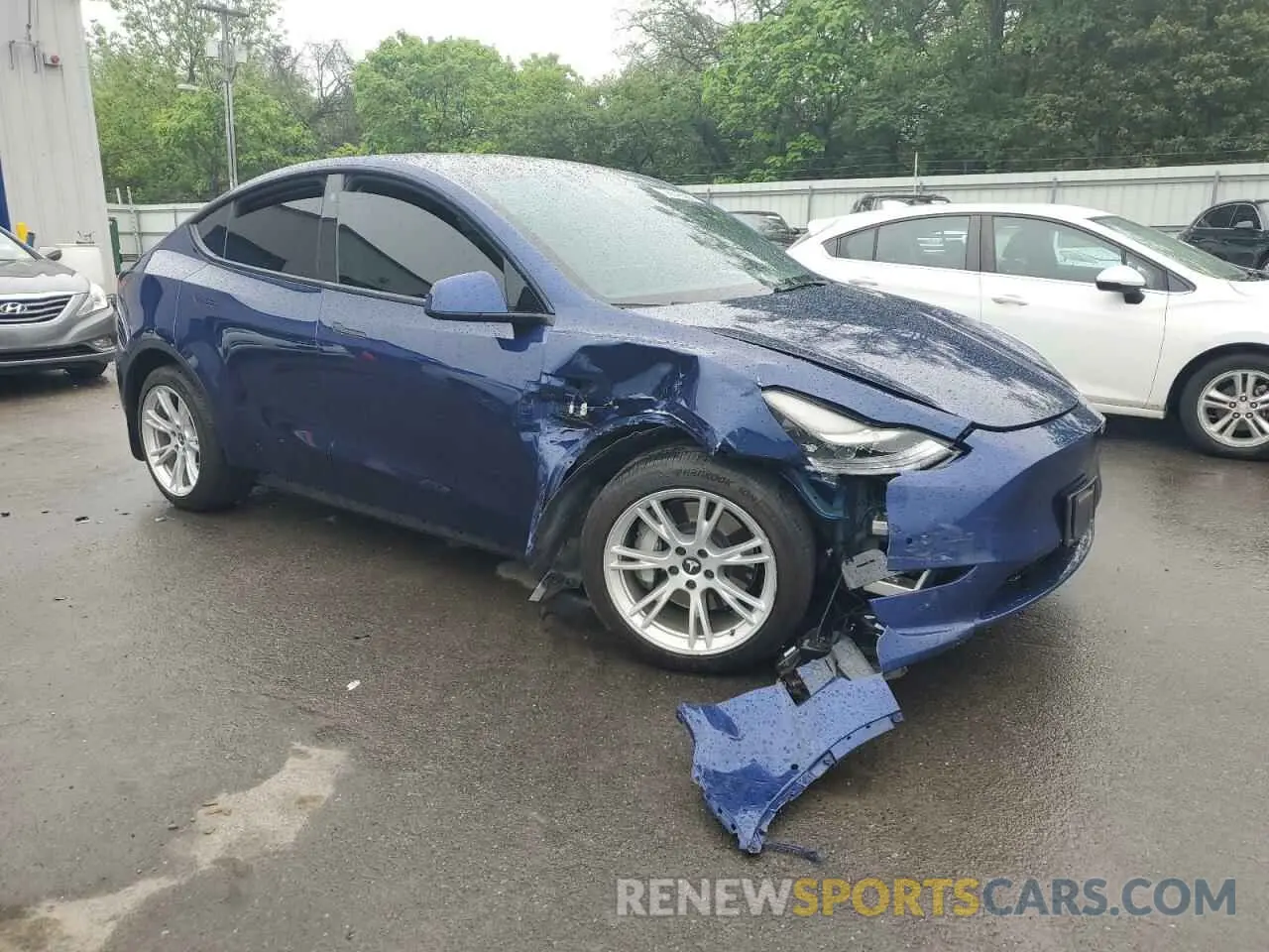 4 fotografías del automóvil dañado 7SAYGDEE3NF425640 TESLA MODEL Y 2022