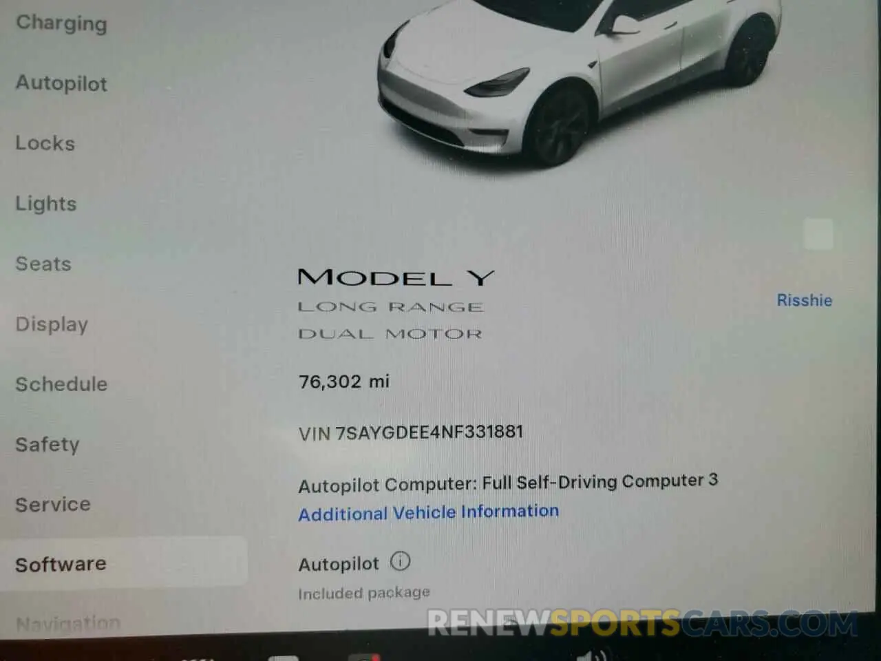9 fotografías del automóvil dañado 7SAYGDEE4NF331881 TESLA MODEL Y 2022