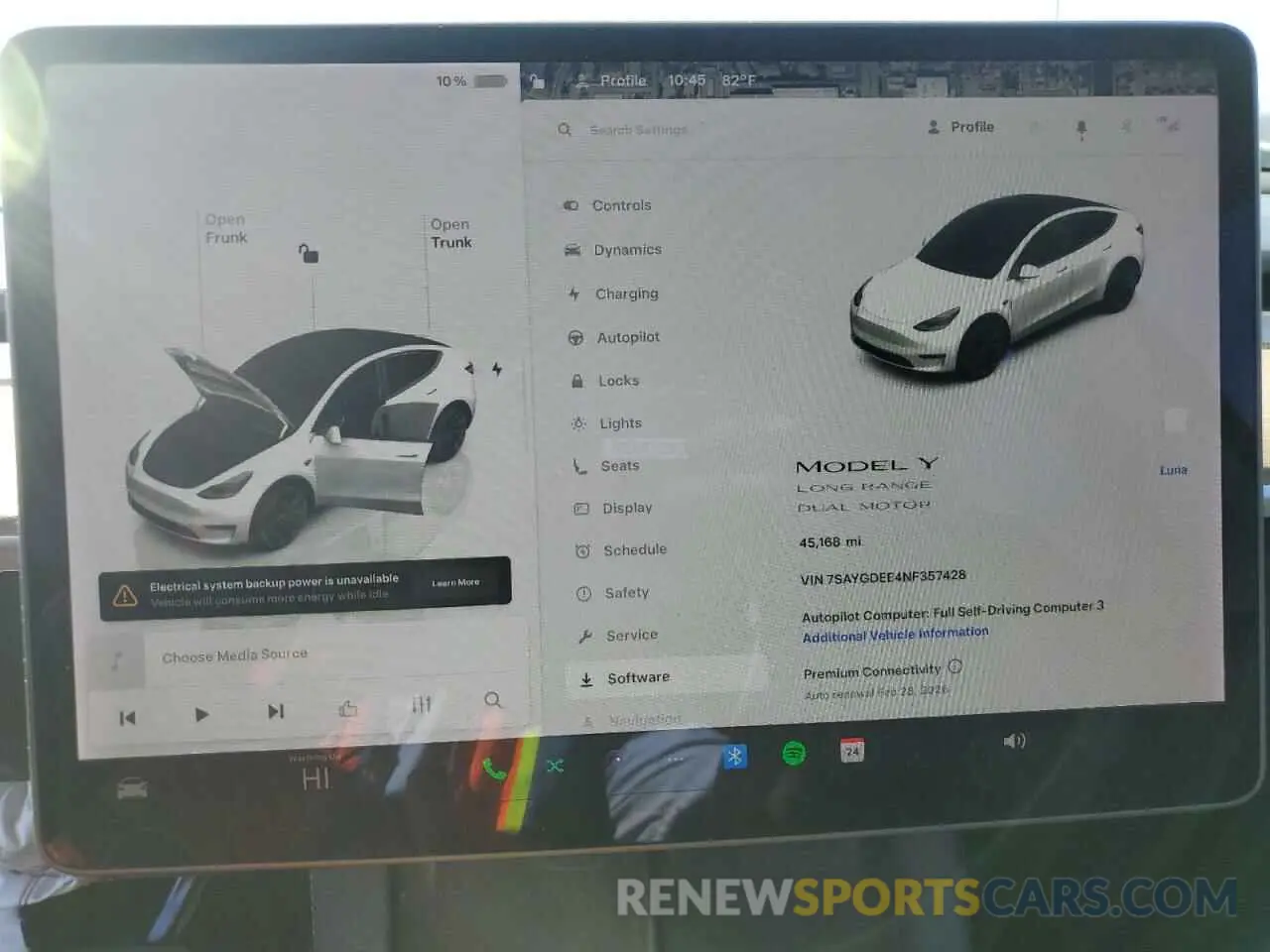 9 fotografías del automóvil dañado 7SAYGDEE4NF357428 TESLA MODEL Y 2022