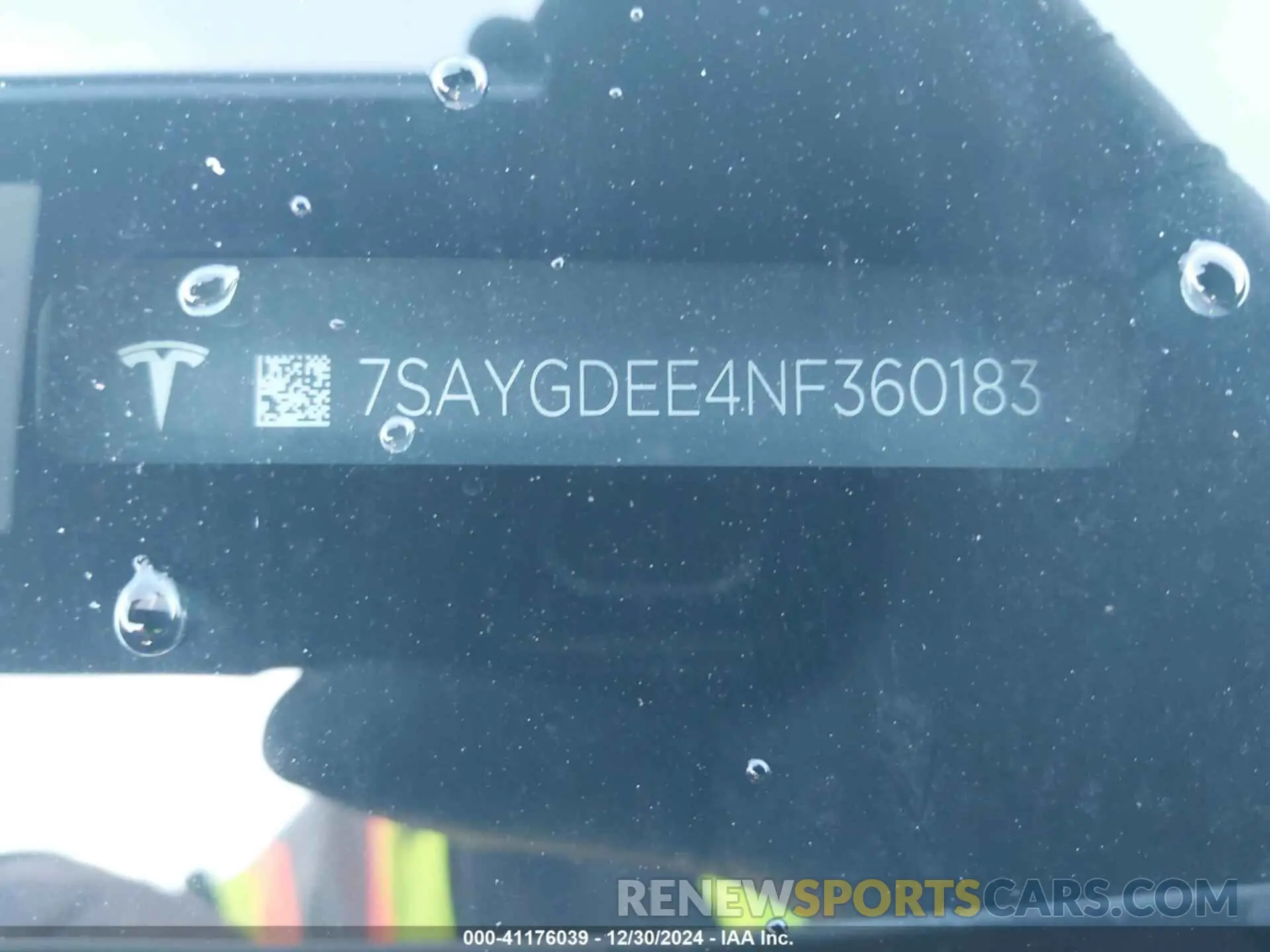 9 fotografías del automóvil dañado 7SAYGDEE4NF360183 TESLA MODEL Y 2022