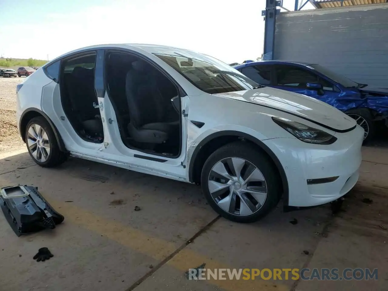 4 fotografías del automóvil dañado 7SAYGDEE5NA015841 TESLA MODEL Y 2022