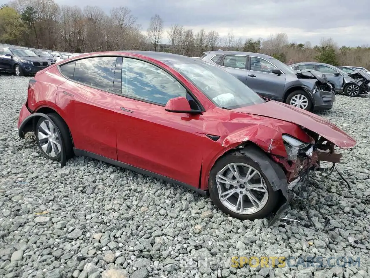 4 fotografías del automóvil dañado 7SAYGDEE5NF387781 TESLA MODEL Y 2022