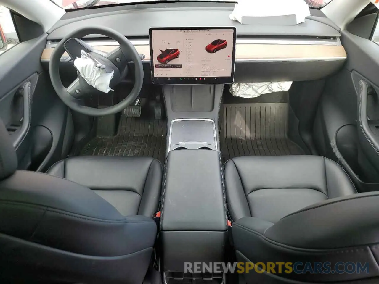 8 fotografías del automóvil dañado 7SAYGDEE5NF387781 TESLA MODEL Y 2022