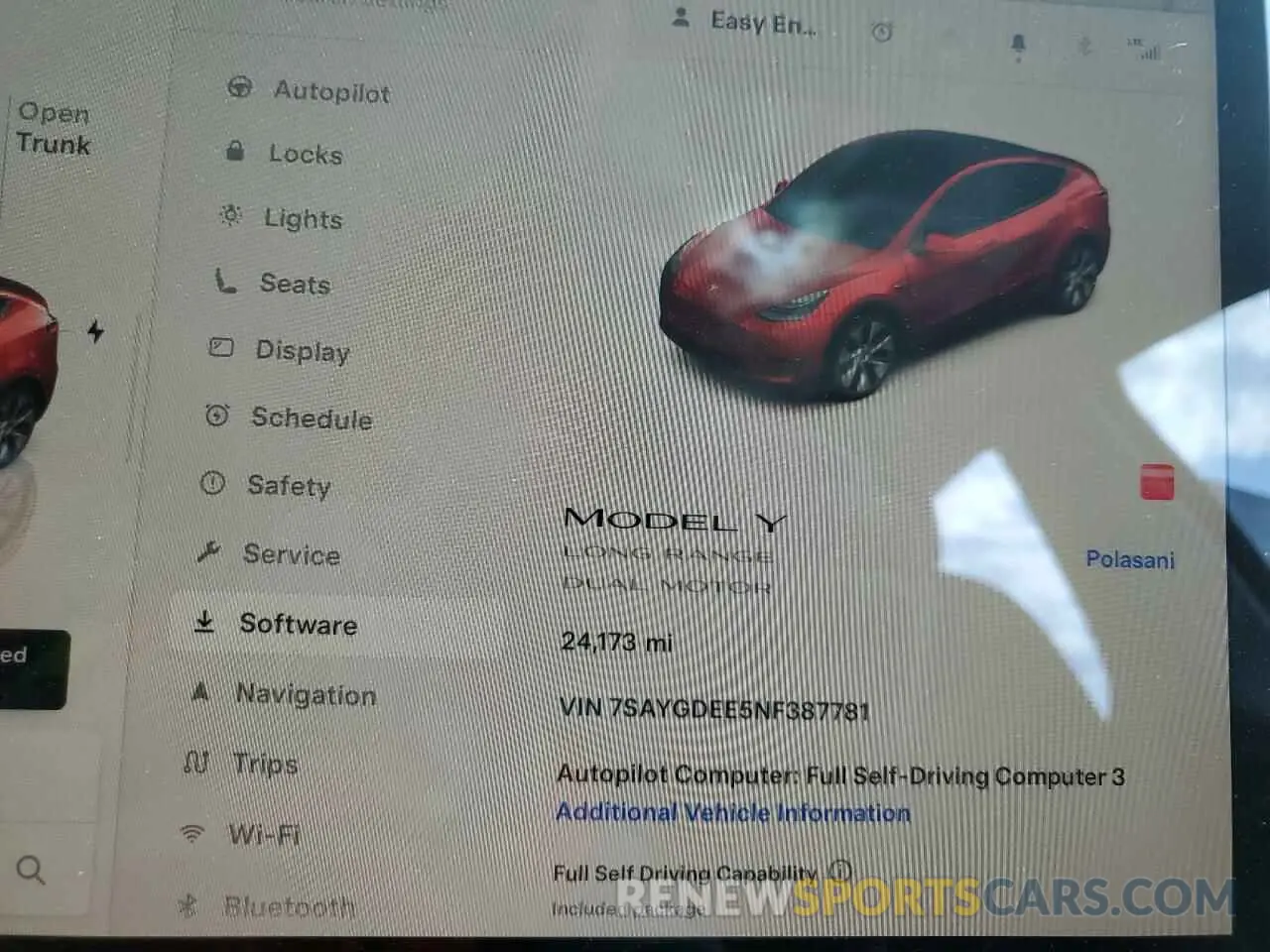 9 fotografías del automóvil dañado 7SAYGDEE5NF387781 TESLA MODEL Y 2022