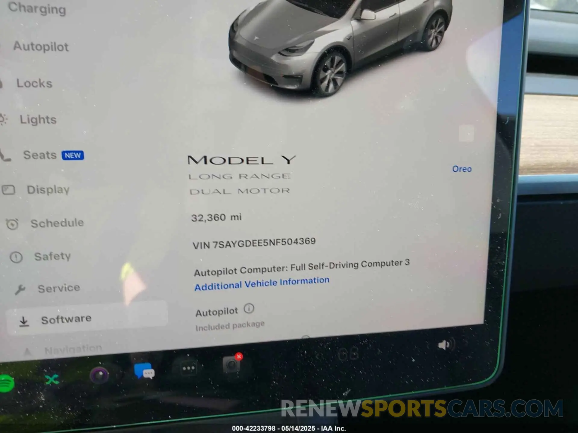 7 fotografías del automóvil dañado 7SAYGDEE5NF504369 TESLA MODEL Y 2022