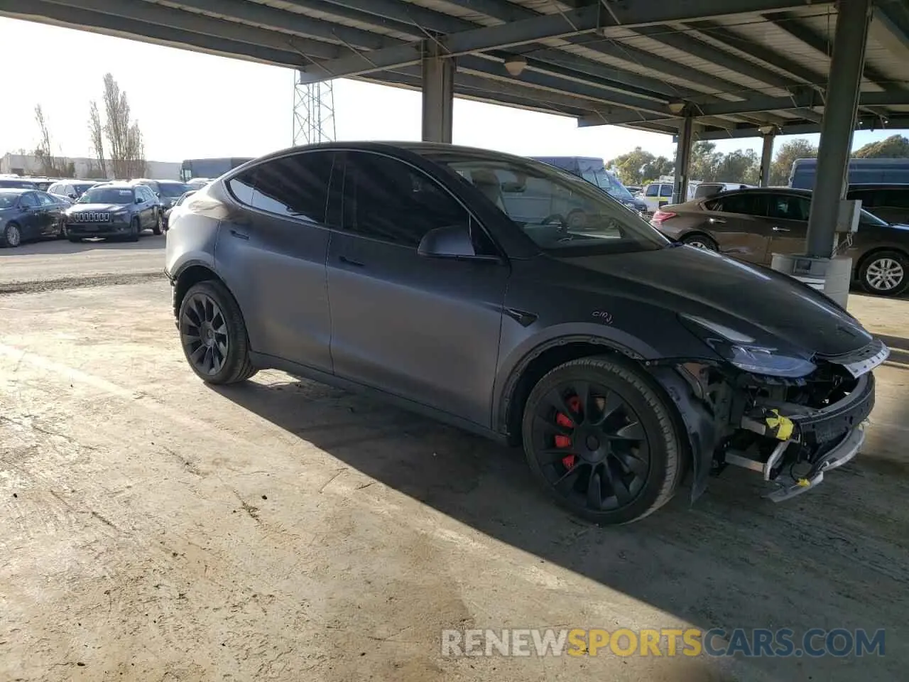 4 fotografías del automóvil dañado 7SAYGDEE5NF552003 TESLA MODEL Y 2022