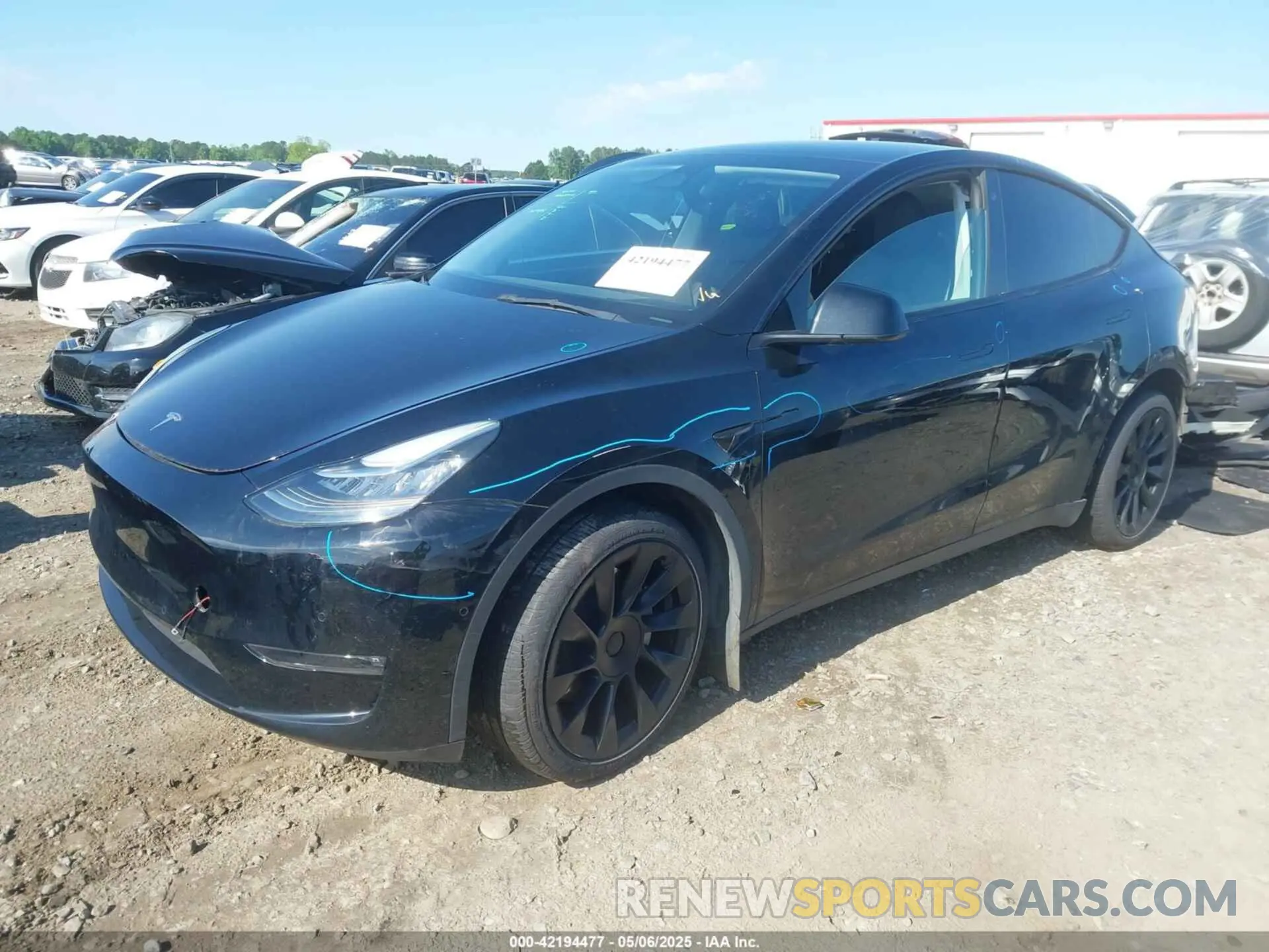 2 fotografías del automóvil dañado 7SAYGDEE6NF385120 TESLA MODEL Y 2022