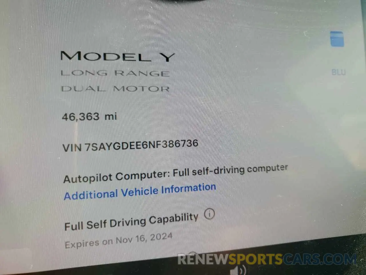 9 fotografías del automóvil dañado 7SAYGDEE6NF386736 TESLA MODEL Y 2022