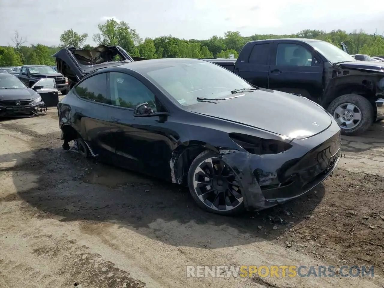 4 fotografías del automóvil dañado 7SAYGDEE6NF386753 TESLA MODEL Y 2022