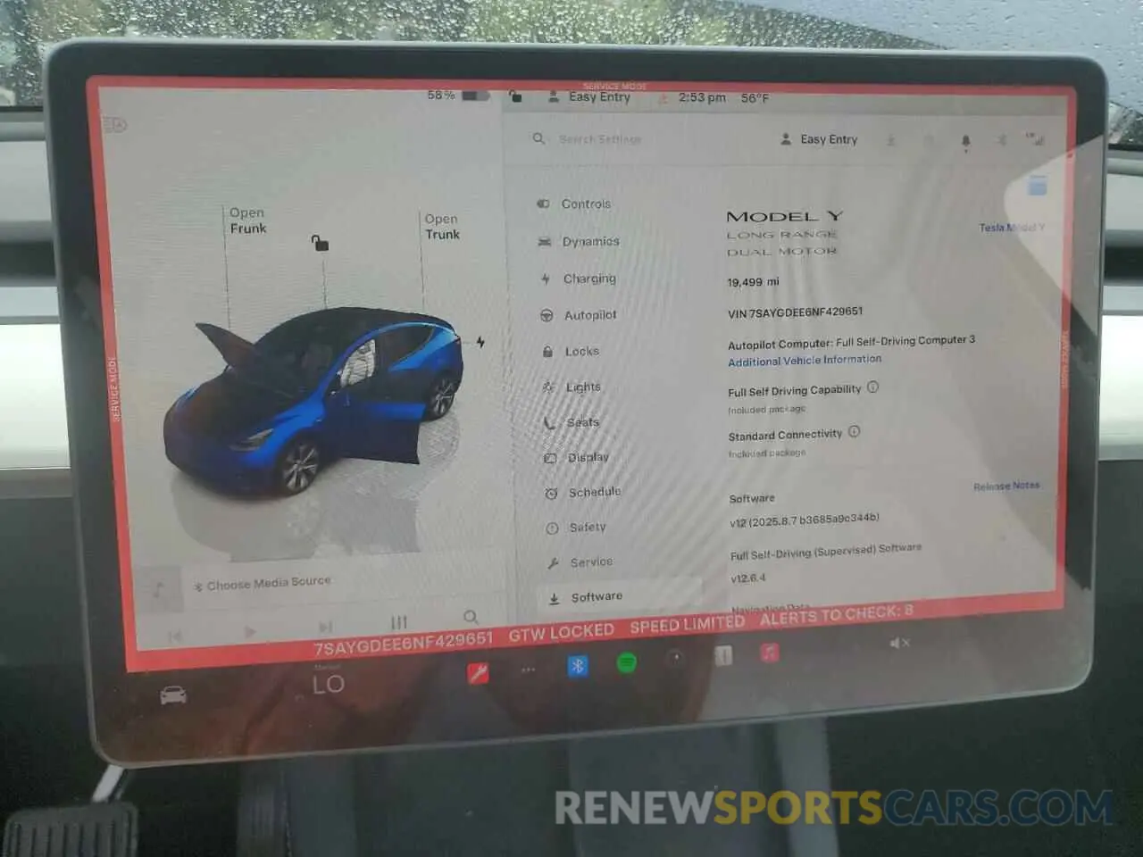 9 fotografías del automóvil dañado 7SAYGDEE6NF429651 TESLA MODEL Y 2022