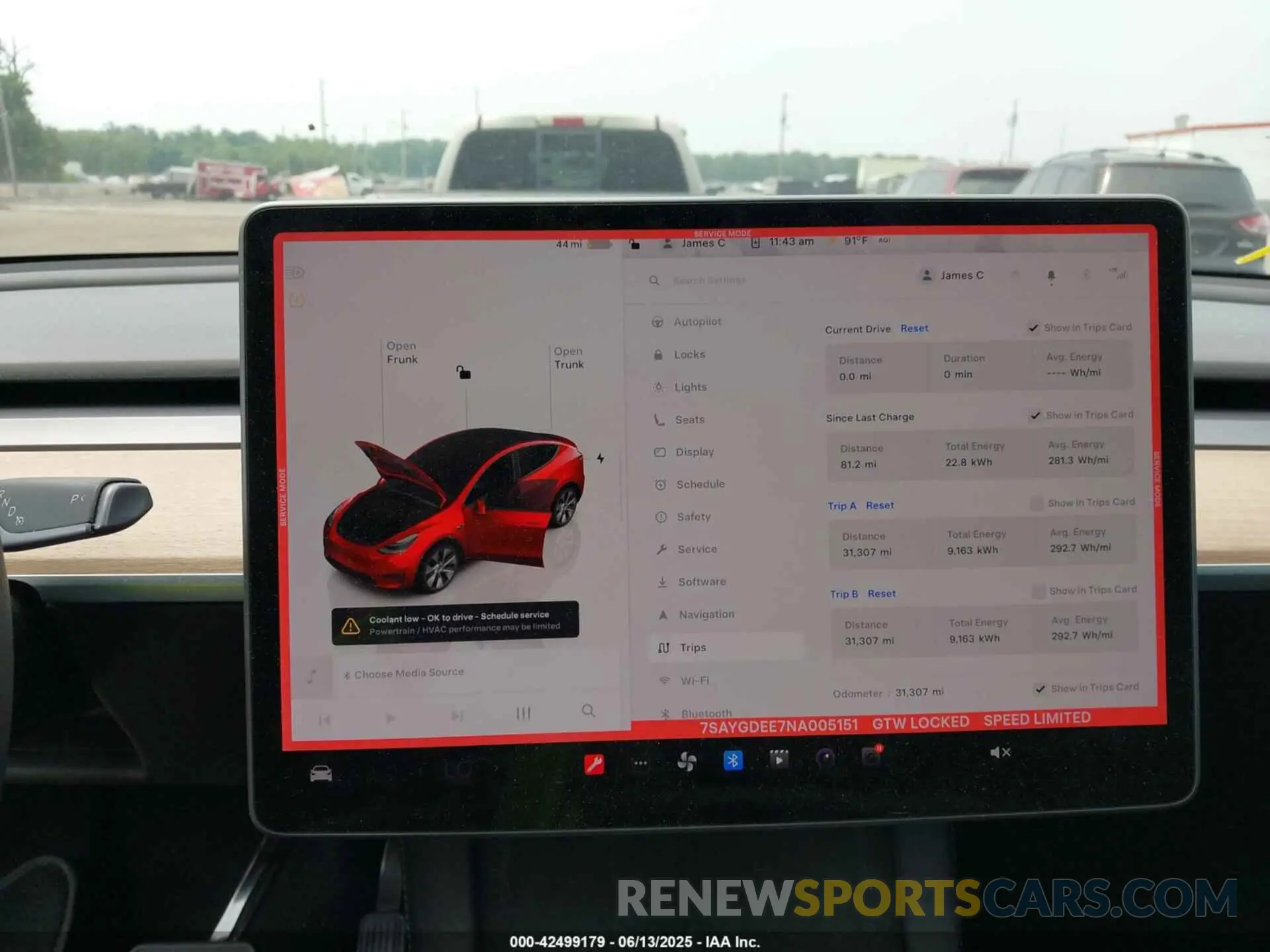 7 fotografías del automóvil dañado 7SAYGDEE7NA005151 TESLA MODEL Y 2022