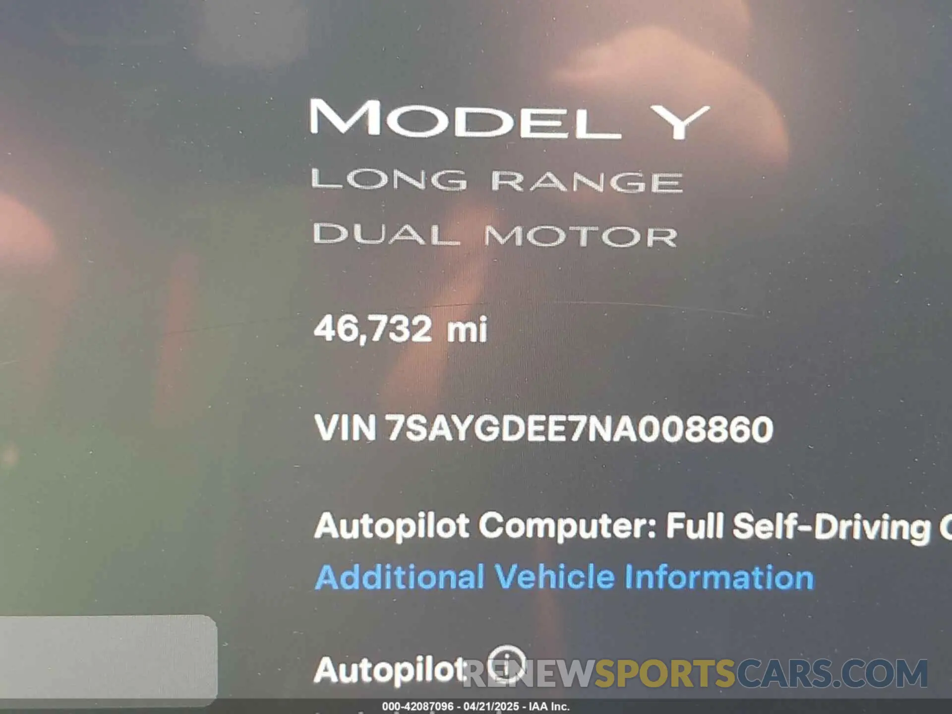 14 fotografías del automóvil dañado 7SAYGDEE7NA008860 TESLA MODEL Y 2022