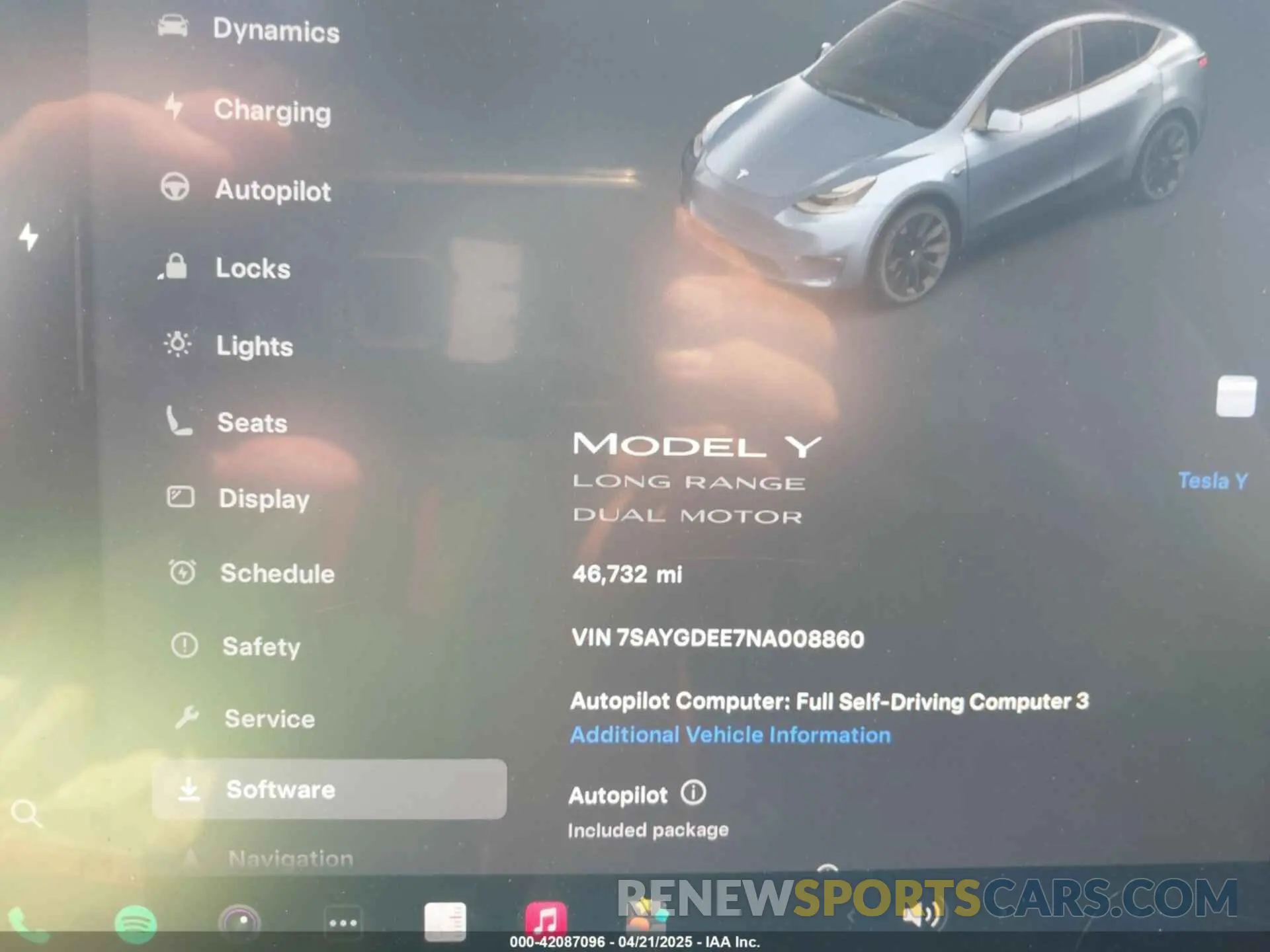 7 fotografías del automóvil dañado 7SAYGDEE7NA008860 TESLA MODEL Y 2022