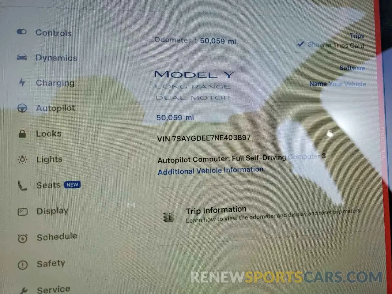 9 fotografías del automóvil dañado 7SAYGDEE7NF403897 TESLA MODEL Y 2022