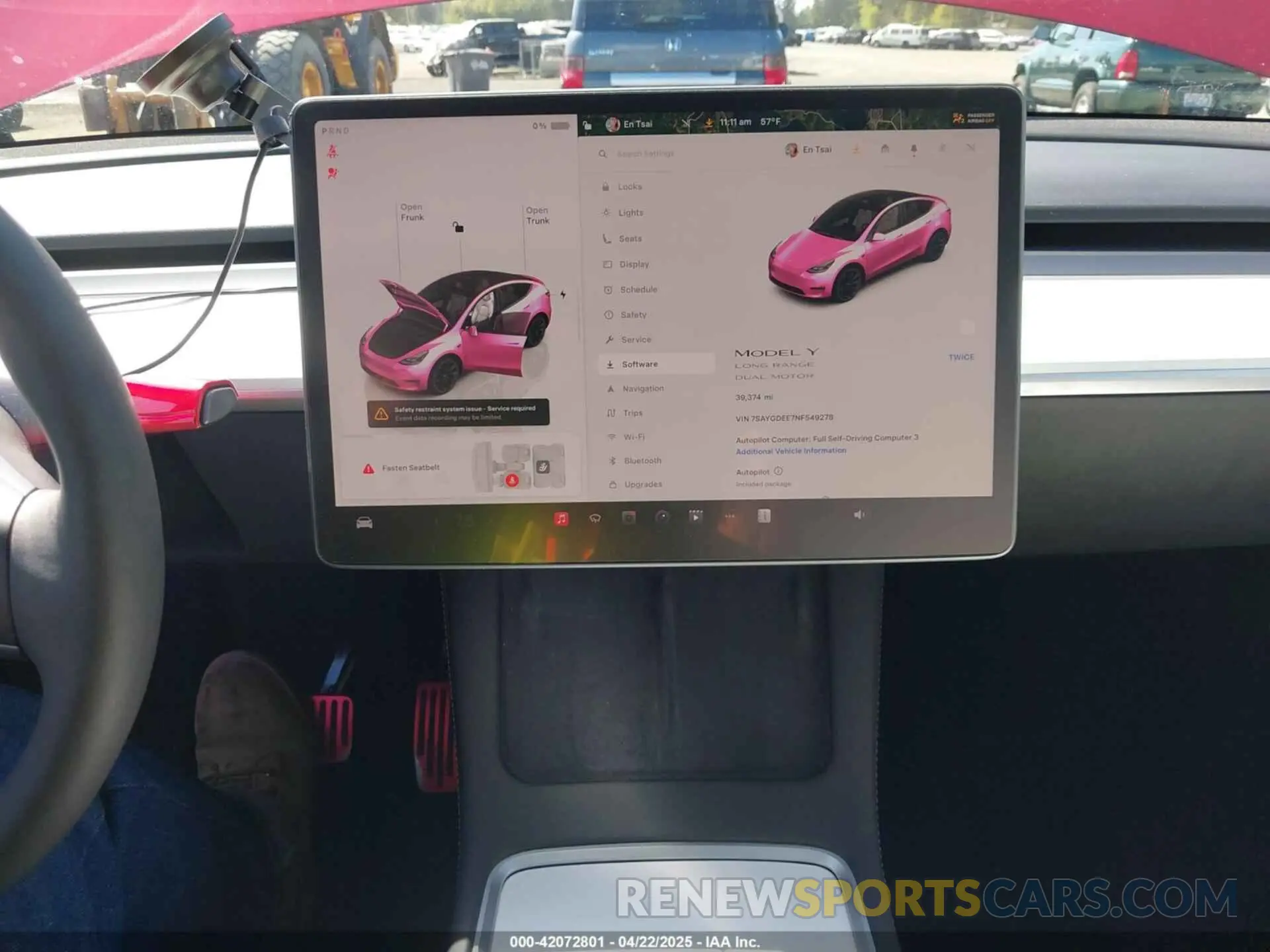 19 fotografías del automóvil dañado 7SAYGDEE7NF549278 TESLA MODEL Y 2022