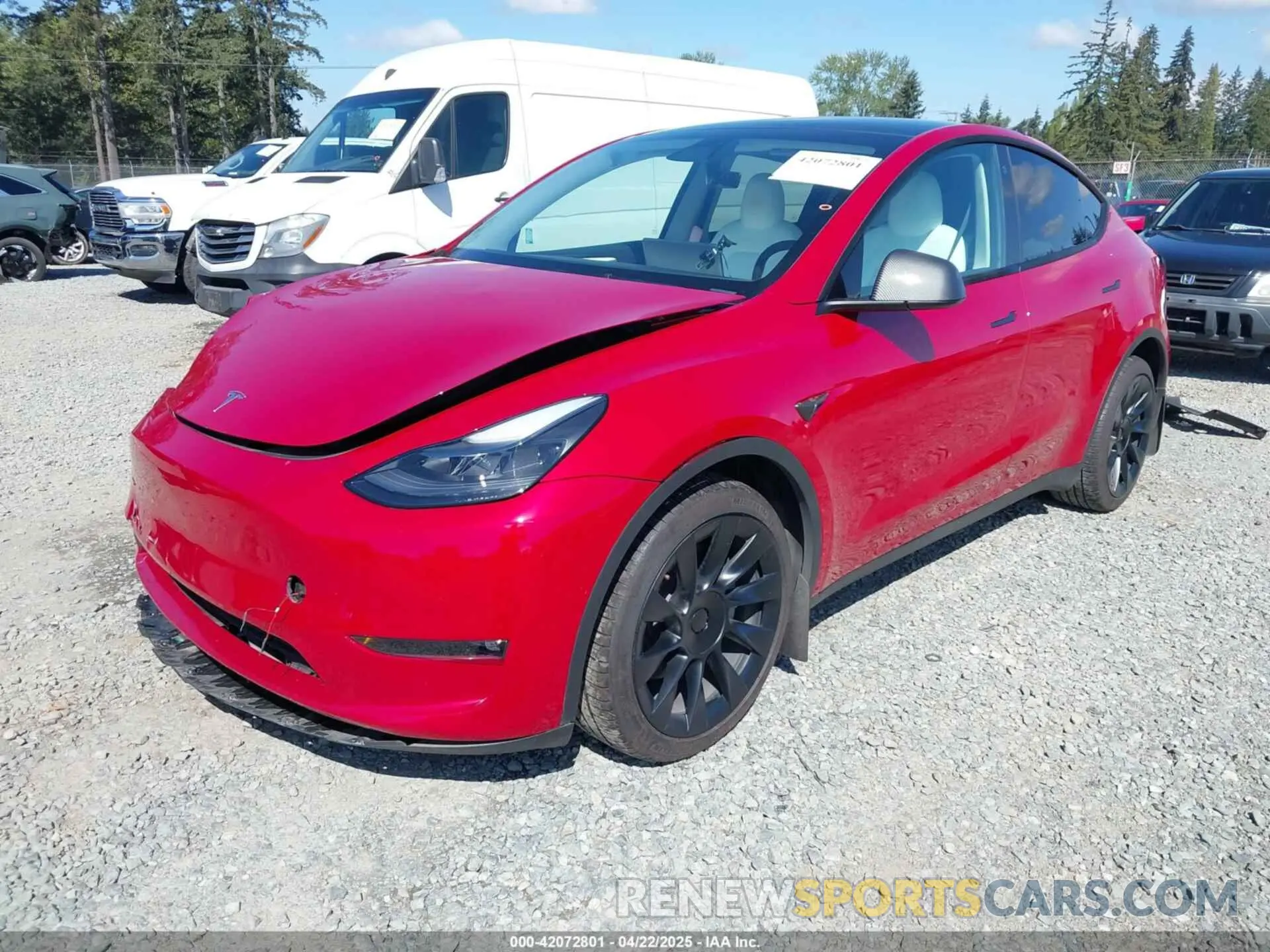 2 fotografías del automóvil dañado 7SAYGDEE7NF549278 TESLA MODEL Y 2022