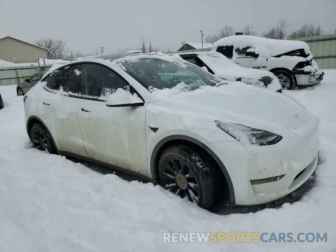 4 fotografías del automóvil dañado 7SAYGDEE8NA010567 TESLA MODEL Y 2022