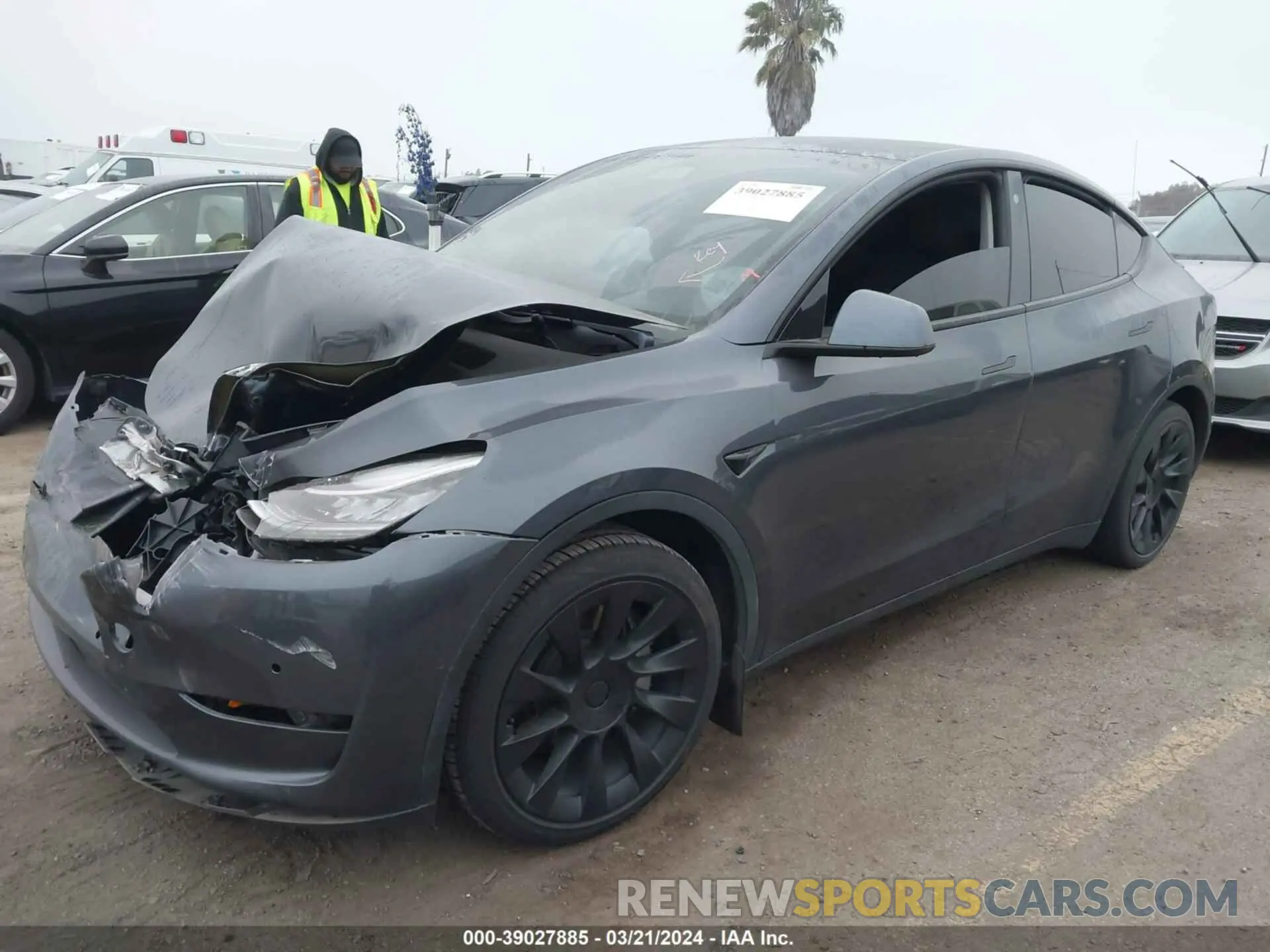 2 fotografías del automóvil dañado 7SAYGDEE9NF307513 TESLA MODEL Y 2022