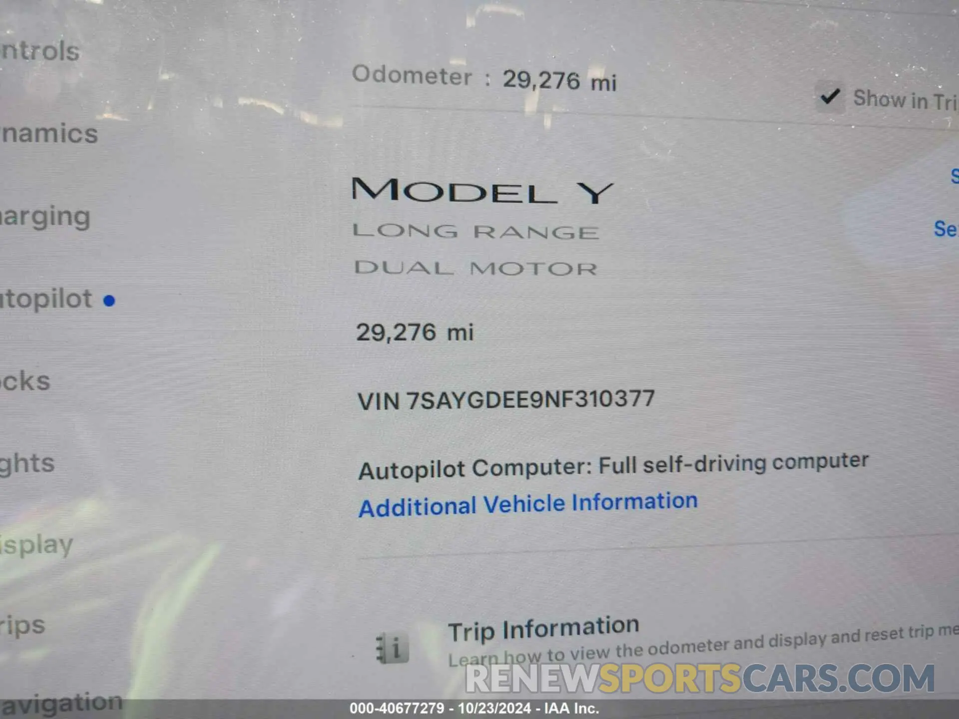 15 fotografías del automóvil dañado 7SAYGDEE9NF310377 TESLA MODEL Y 2022