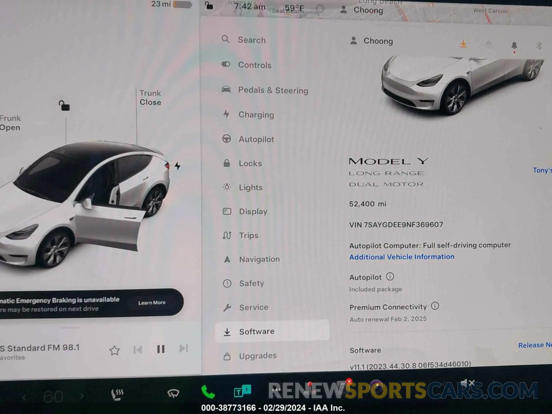 16 fotografías del automóvil dañado 7SAYGDEE9NF369607 TESLA MODEL Y 2022