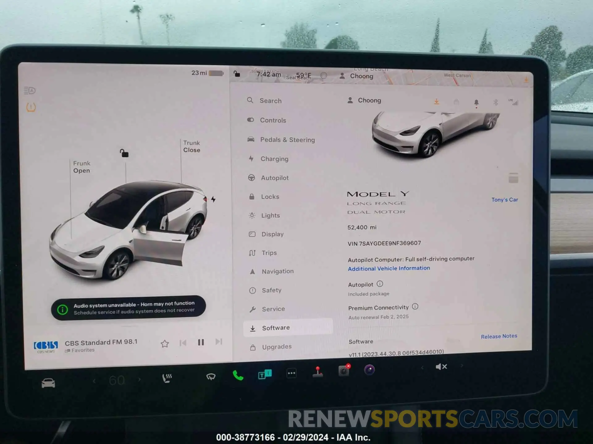 7 fotografías del automóvil dañado 7SAYGDEE9NF369607 TESLA MODEL Y 2022