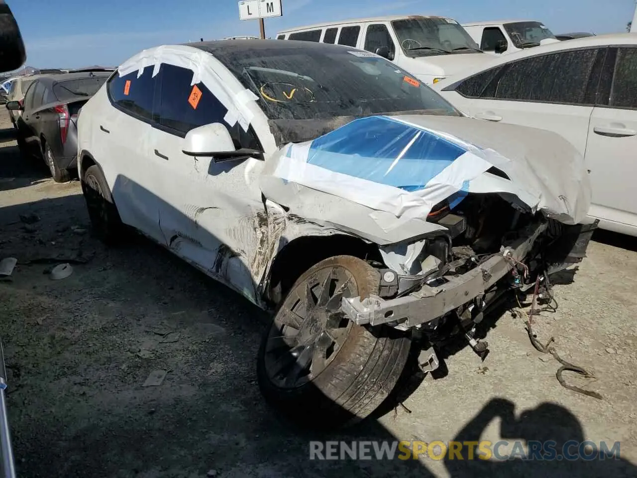 4 fotografías del automóvil dañado 7SAYGDEEXNF325891 TESLA MODEL Y 2022