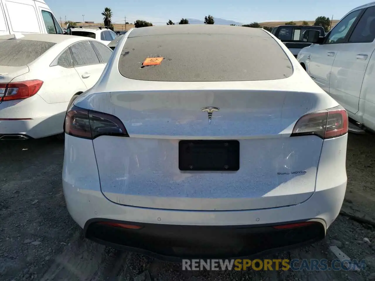 6 fotografías del automóvil dañado 7SAYGDEEXNF325891 TESLA MODEL Y 2022