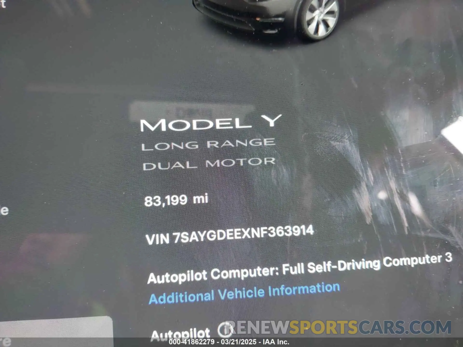 15 fotografías del automóvil dañado 7SAYGDEEXNF363914 TESLA MODEL Y 2022