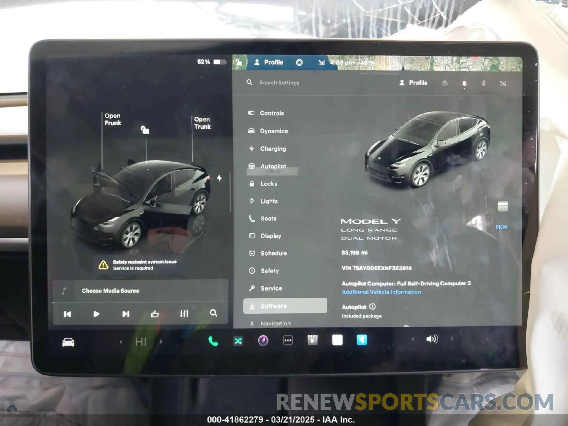 7 fotografías del automóvil dañado 7SAYGDEEXNF363914 TESLA MODEL Y 2022