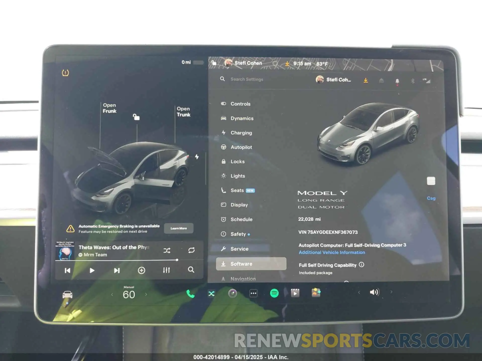 7 fotografías del automóvil dañado 7SAYGDEEXNF367073 TESLA MODEL Y 2022