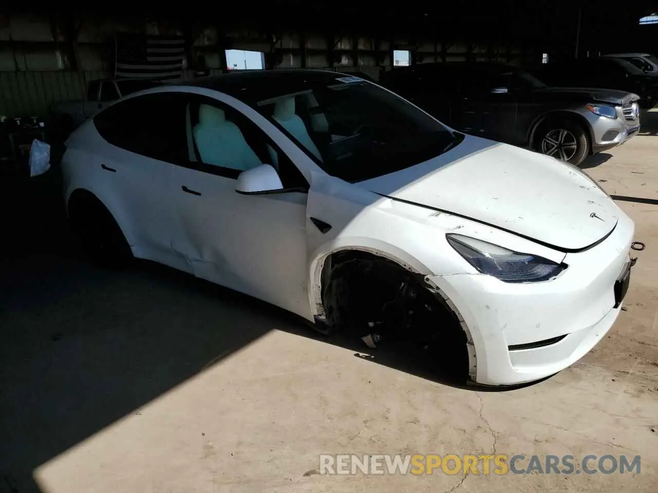 4 fotografías del automóvil dañado 7SAYGDEF0NF337959 TESLA MODEL Y 2022